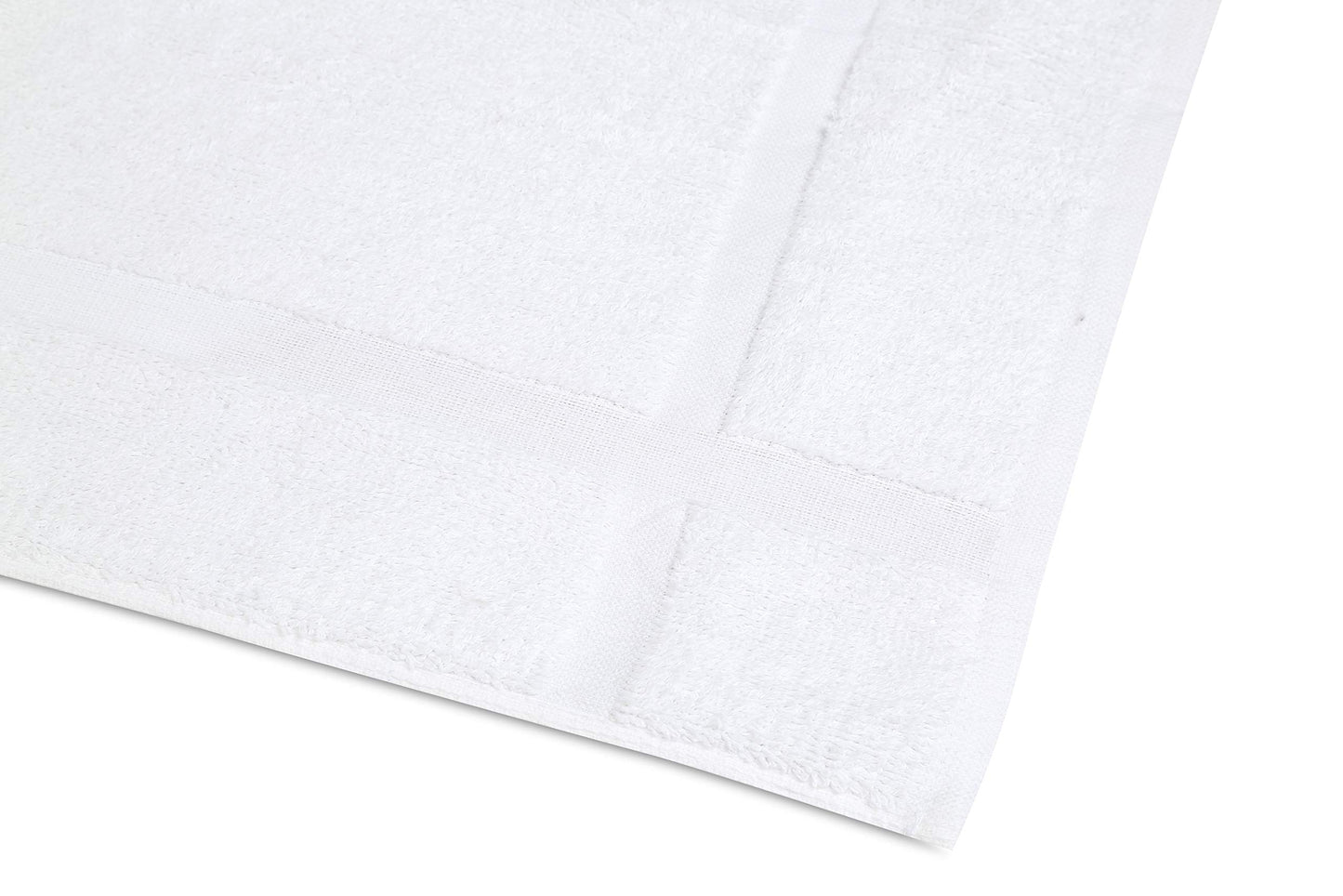 GOLD TEXTILES 12 Pack New Cotton Blend Economy White Hotel Bath Mat Towel (18x25 Inches) Light Weight Quick Drying & Machine Washable - Hotel…