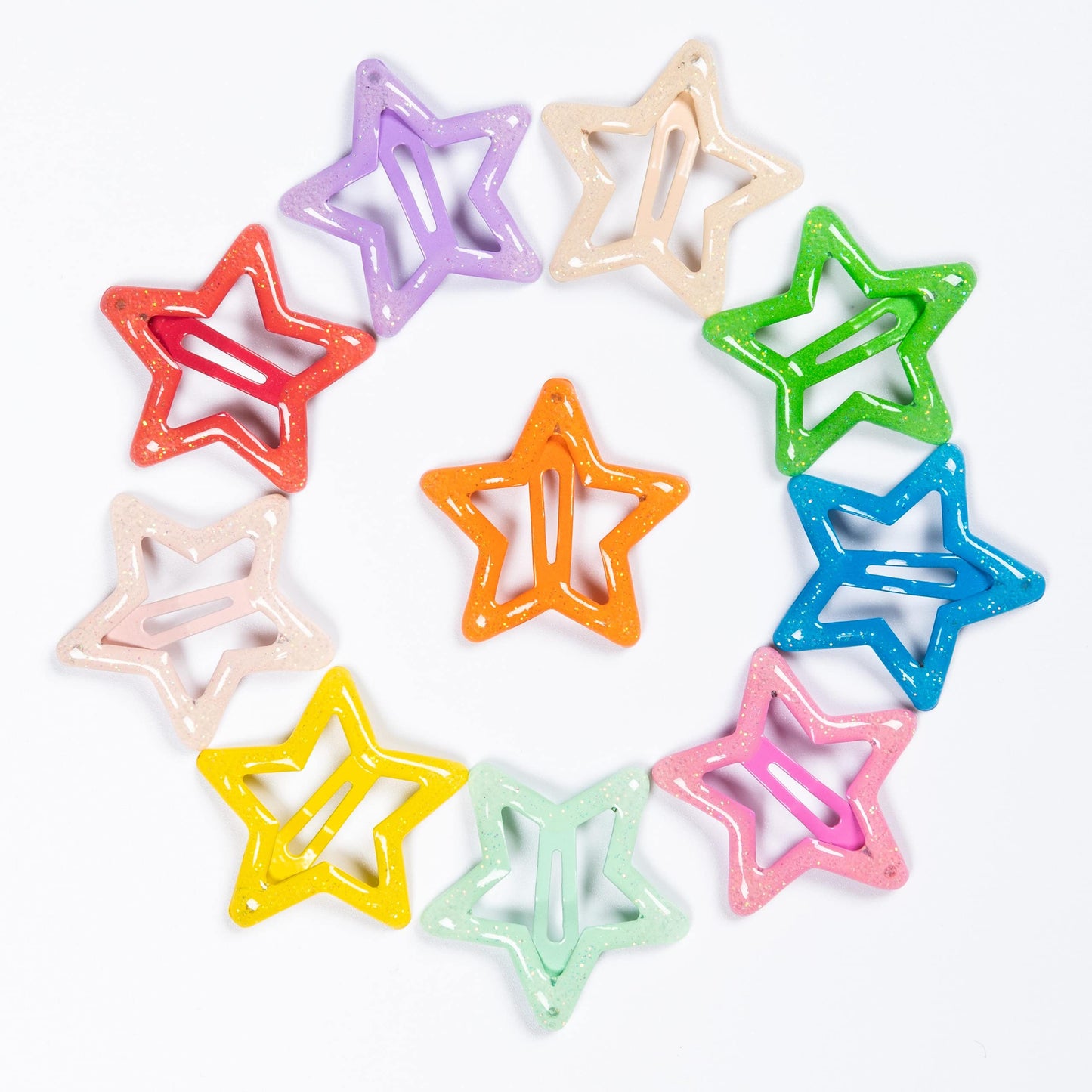 YAOKUA Star Hair Clips for Girls, 50 Pcs No Slip star Metal fashion Hair Snap Clips Barrettes for Kids Teens Women