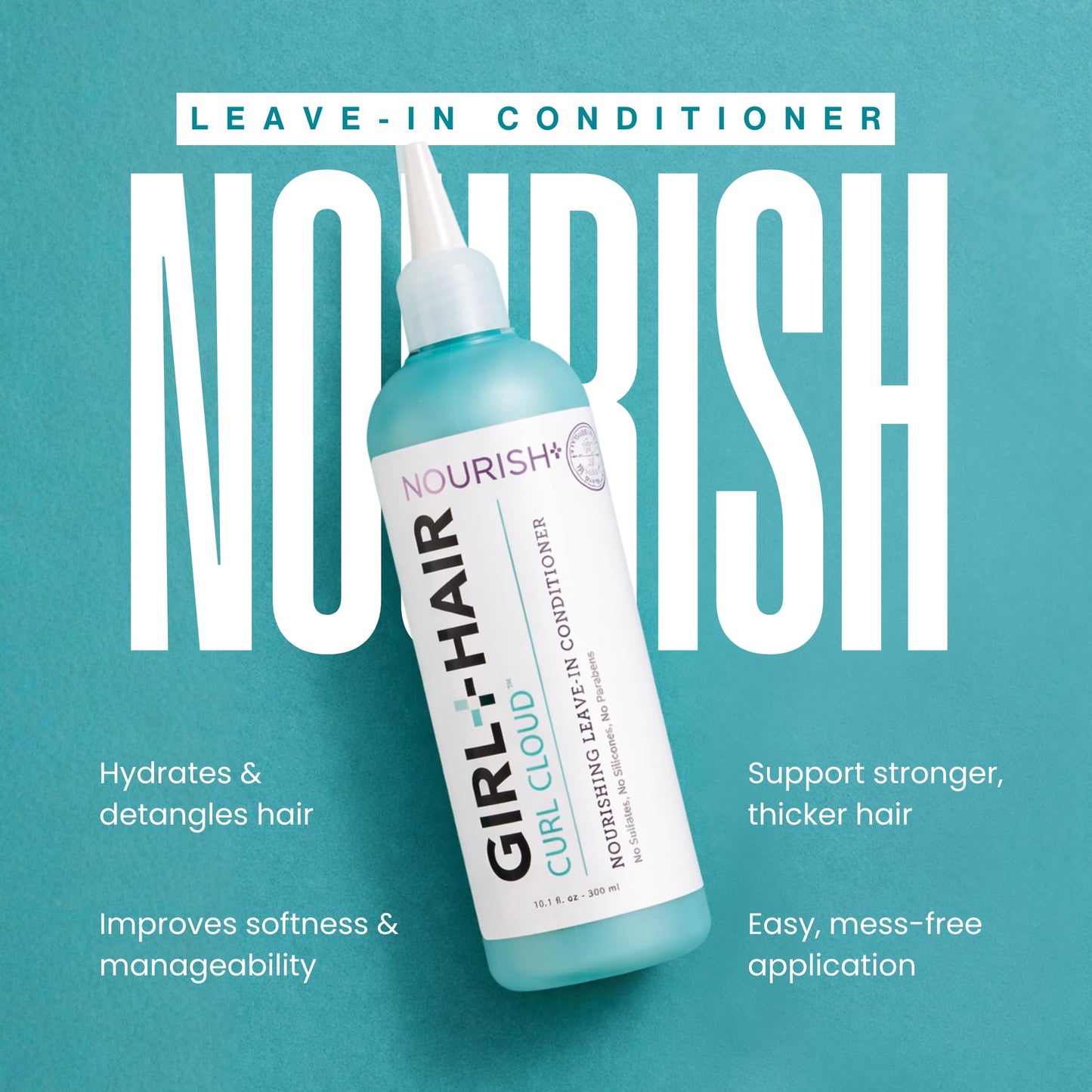 GIRL+HAIR Shampoo and Conditioner Set (2x 10.1 fl.oz./300 ml) - Moisturize and Hydrate Dry Hair and Scalp, Boost Shine, Reduce Itch and Frizz - No