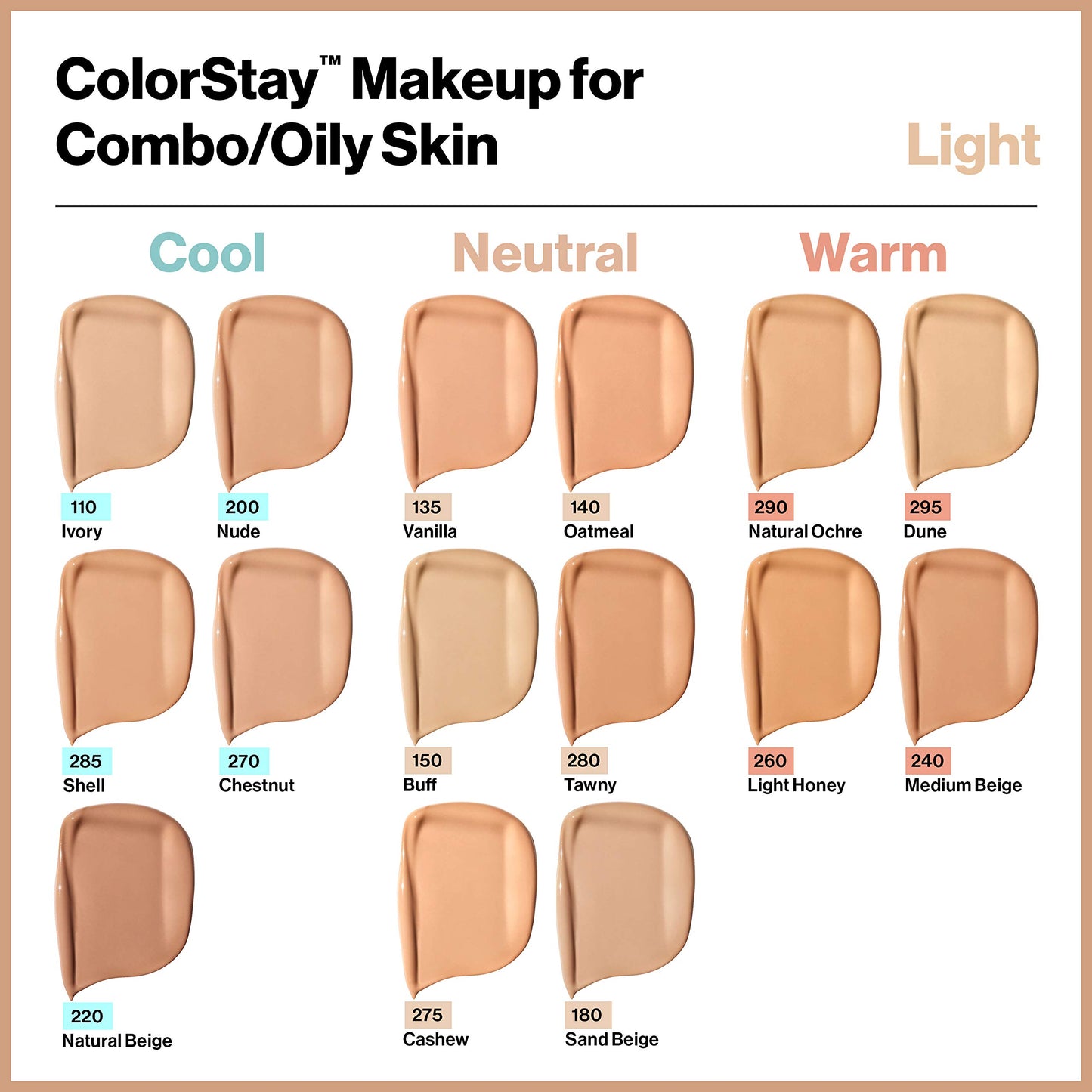 Revlon Liquid Foundation, ColorStay Face Makeup for Combination & Oily Skin, SPF 15, Longwear Longwear Medium-Full Coverage with Matte Finish, Natural