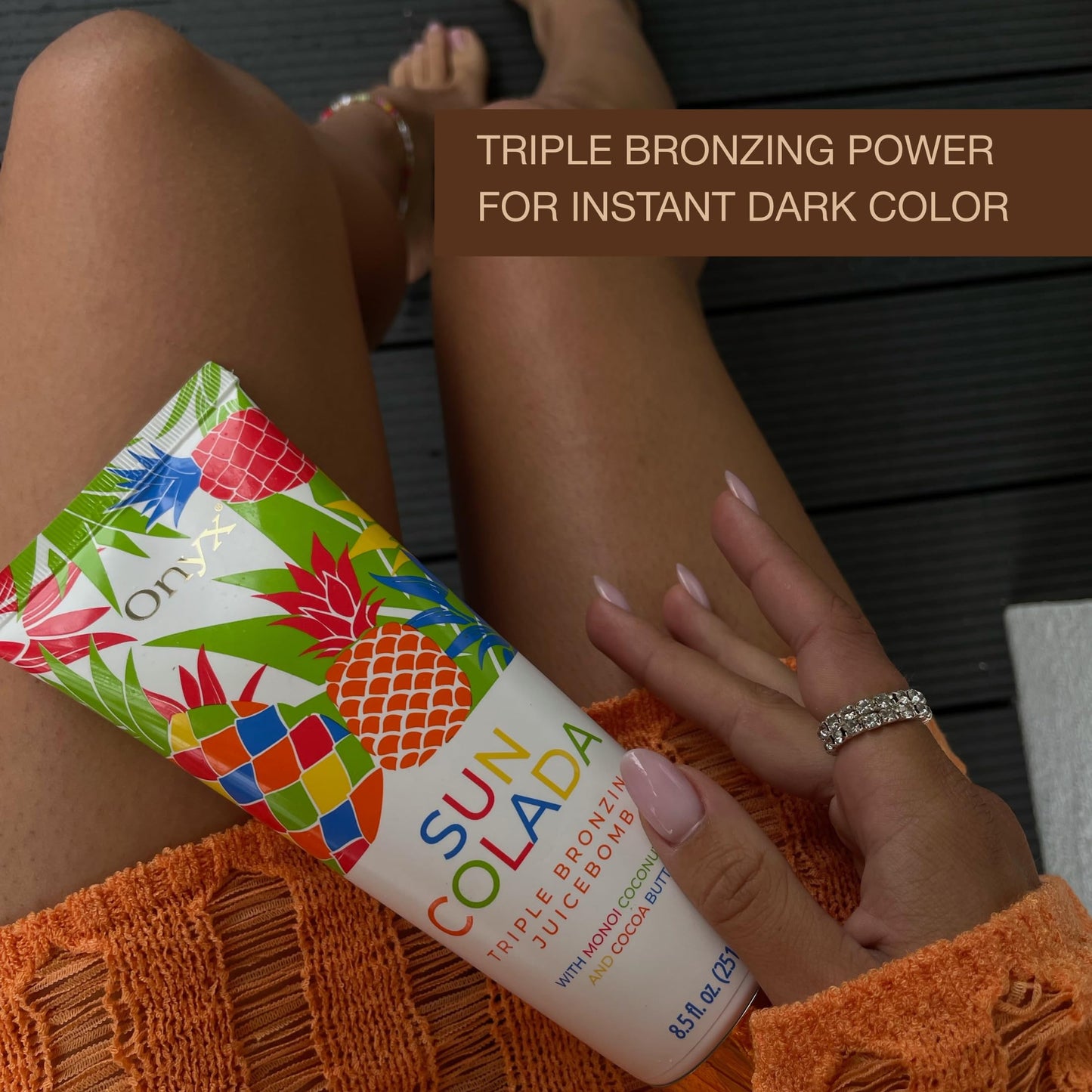 Onyx Suncolada Triple Bronzing Lotion for Tanning Bed - Indoor Dark Tanning Accelerator with Bronzer | Anti-Aging, Hydrating, Streak-Free formula |