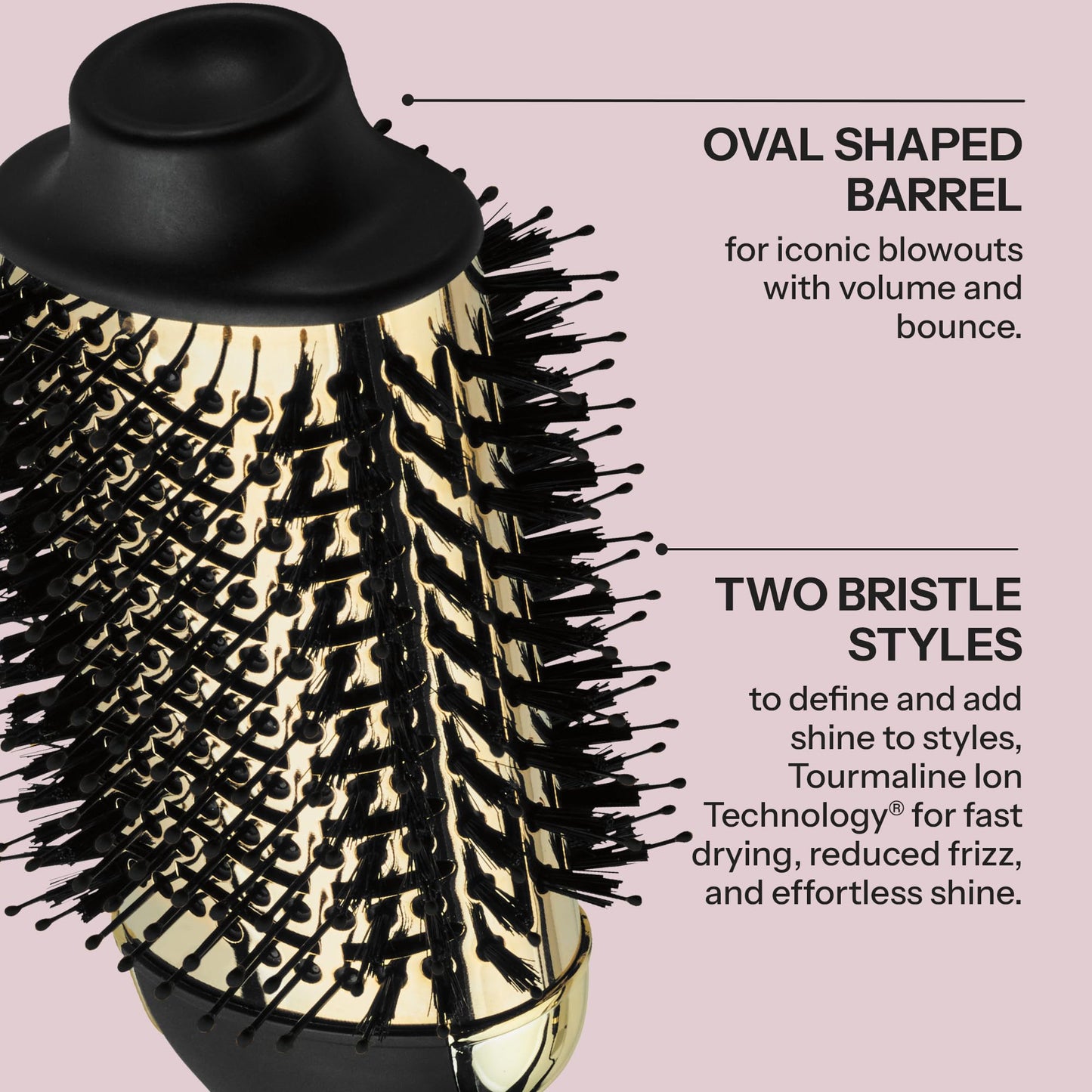HOT TOOLS 24K Gold Blow Dryer Brush - Hot Air Brush for Salon-Worthy Volume in One Step - Volumizer with 24K Gold Technology for Fast Styling