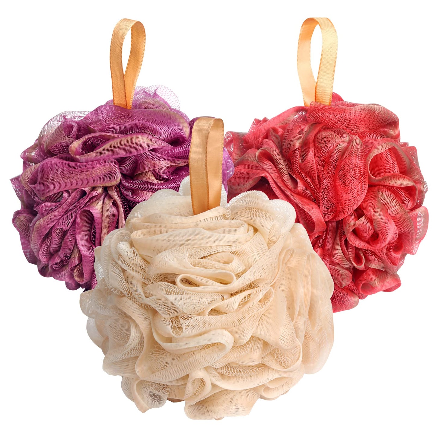 Fishent Shower Sponge Shower Loofah, Body Wash Loofah Sponge Body Scrubber, 3 Pack 60g Large Size Lofas for Shower, Cleaning Loofahs Sponge Body