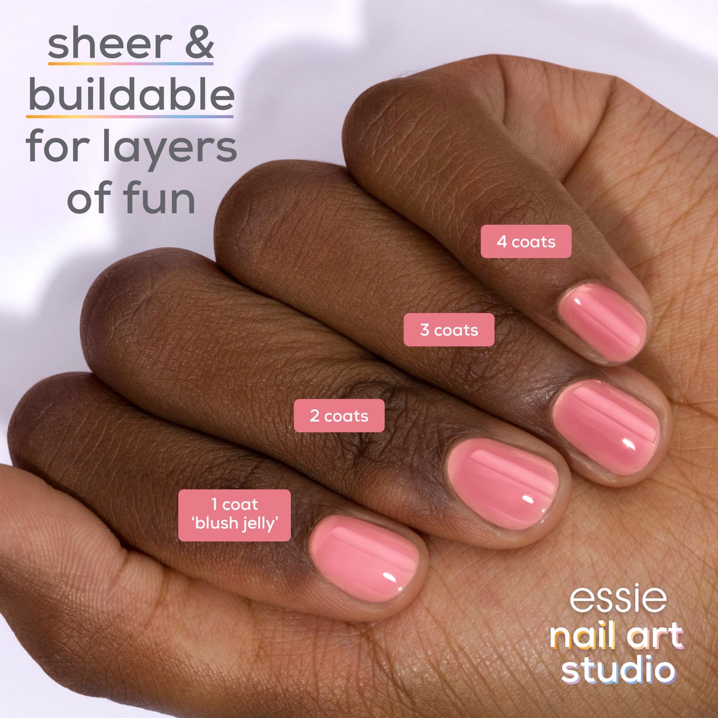 essie Nail Art Studio Jelly Gloss Polish, Vegan, Sheer Pink Nail Polish, Blush Jelly, 0.46 Fl Oz Beauty & Personal Care essie