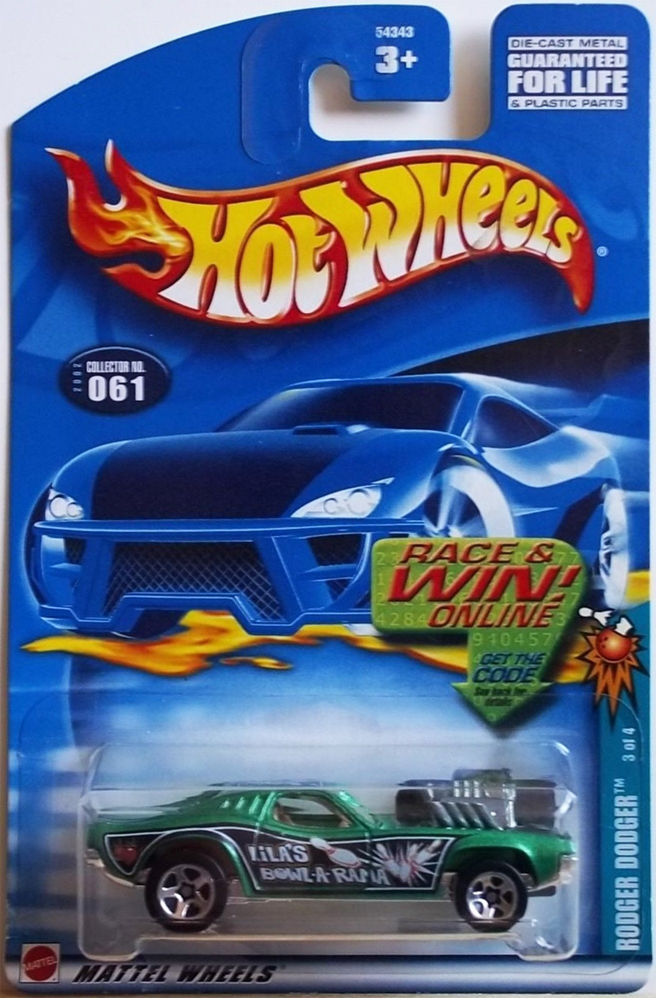Hot Wheels 2002 061 61 Spares N Strikes Series # 3 of 4 Rodger Dodger Green