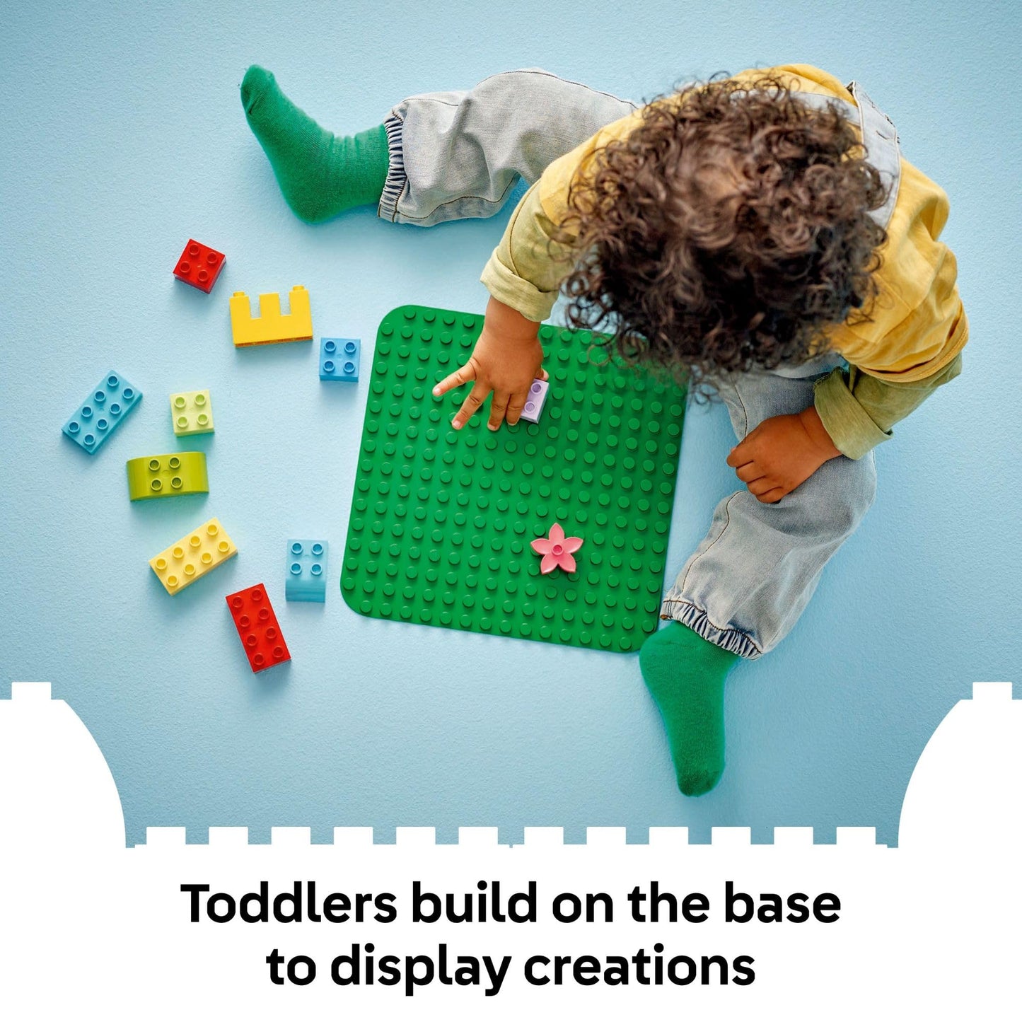 LEGO DUPLO Green Building Plate 16x16 Studs – Educational Building Base for Toddlers Ages 1.5+, Preschool Learning Toy 10460