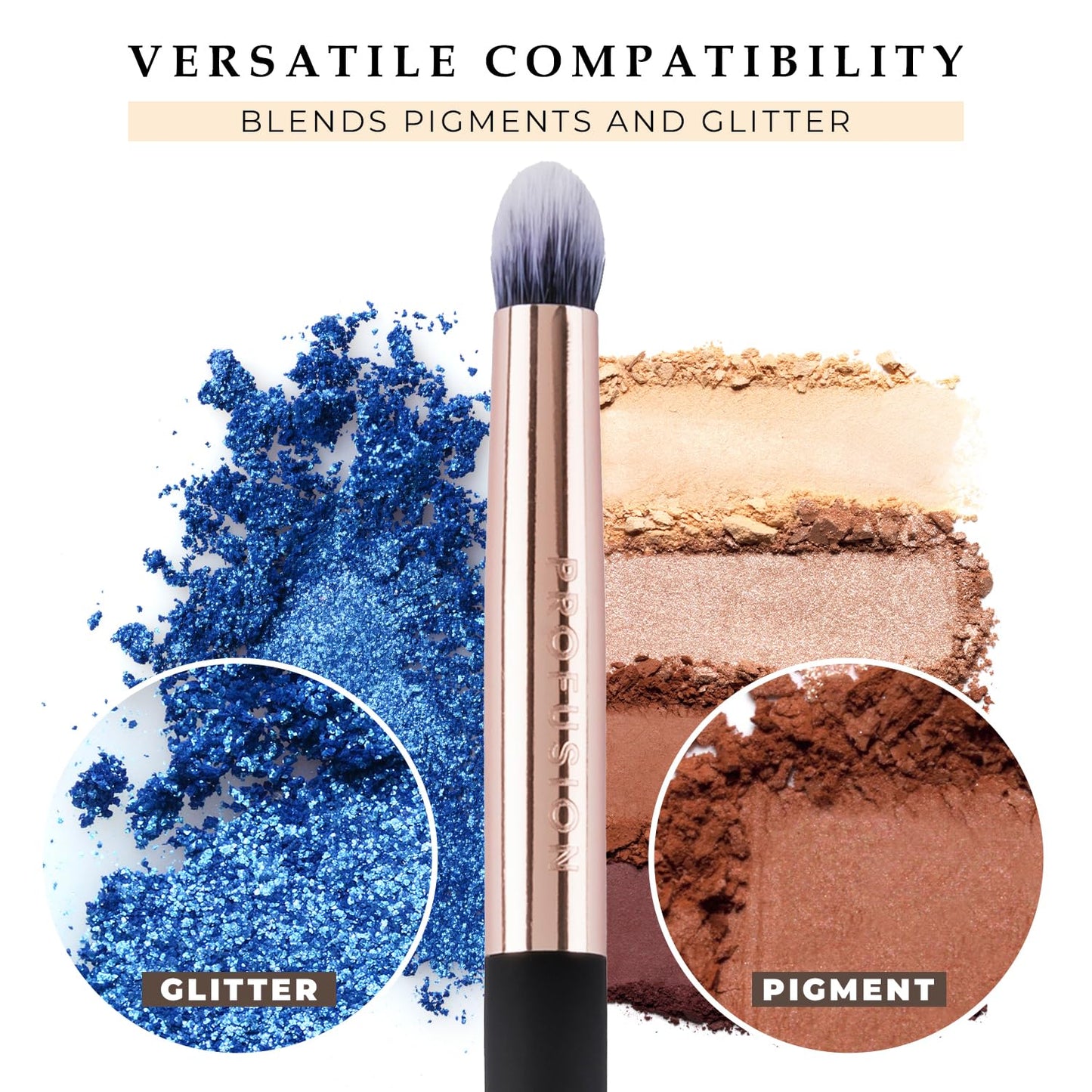 Profusion Cosmetics Small Firm Eyeshadow Brush - Professional Eye Makeup Brush, Eyeshadow Blending Brush-Dense Rounded Hair Bristles and Best