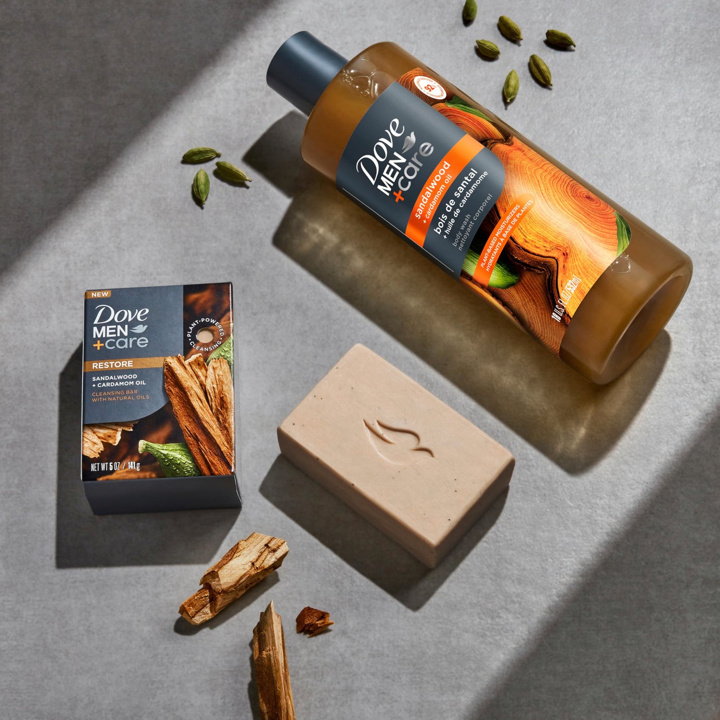DOVE MEN Sandalwood + Cardamom Oil Moisturizing Body Wash | #1 Dermatologist Body Wash for Men, Sulfate Free, Paraben Free, & Dye Free | 26oz