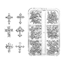 3D Alloy Metal Crystal Cross Nail Charms - 60 Pcs Ideal for Women and Girls' DIY Punk Nail Art, with Rhinestones, Great for Salons & Fashion Events Beauty & Personal Care hongliang