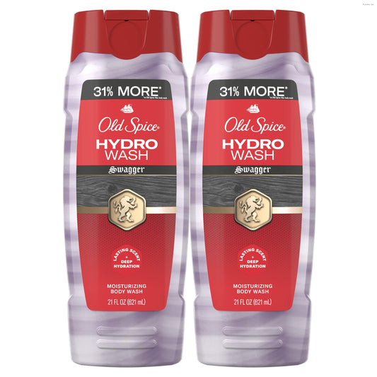 Old Spice Moisturizing Body Wash for Men, Hydro Wash, 2-in-1 Long Lasting Scent & Deep Hydration, 24/7 Shower Fresh, Swagger Scent, 21 oz (Pack of 2) Beauty & Personal Care Old Spice