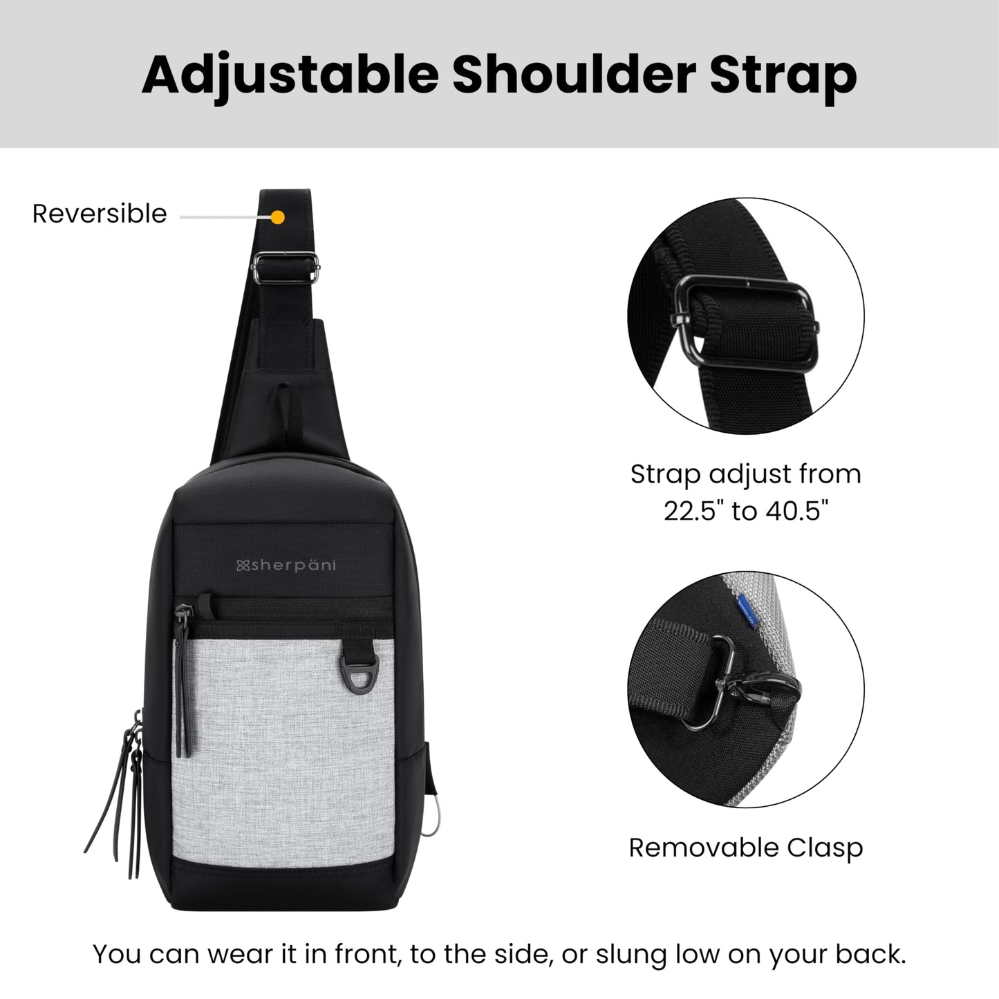 Sherpani Metro, Anti Theft Sling Bag, Sling Backpack, 5L Travel Bag, Shoulder Chest Purse, Crossbody Backpack for Women, Metal Hardware, Travel Gift…