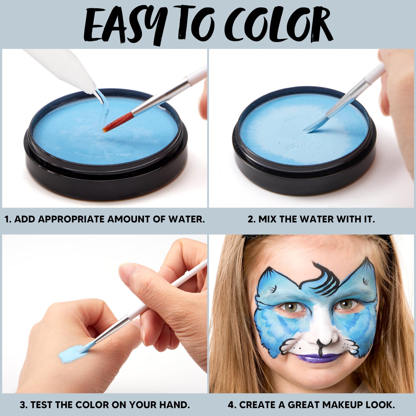 Spooktacular Creations Halloween Makeup Face Body Paint Waterproof Foundation Cream Cake Tub, Halloween Party Cosplay Clown Sfx Costume and Dress Up
