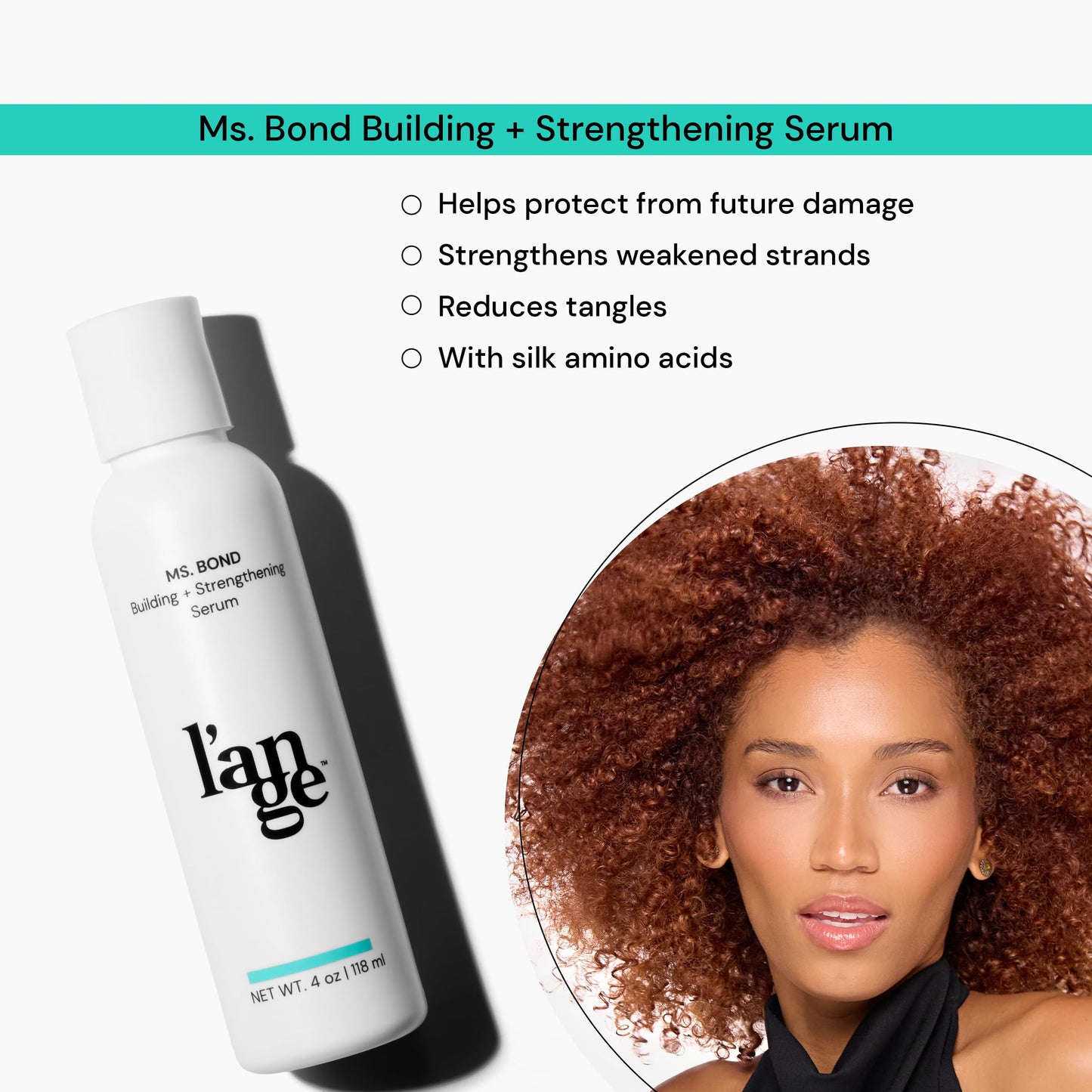 L'ANGE HAIR Ms. Bond Building + Strengthening Hair Serum | Restores Bonds | Intensive Treatment for Breakage Recovery | Mask for Smooth Finish |