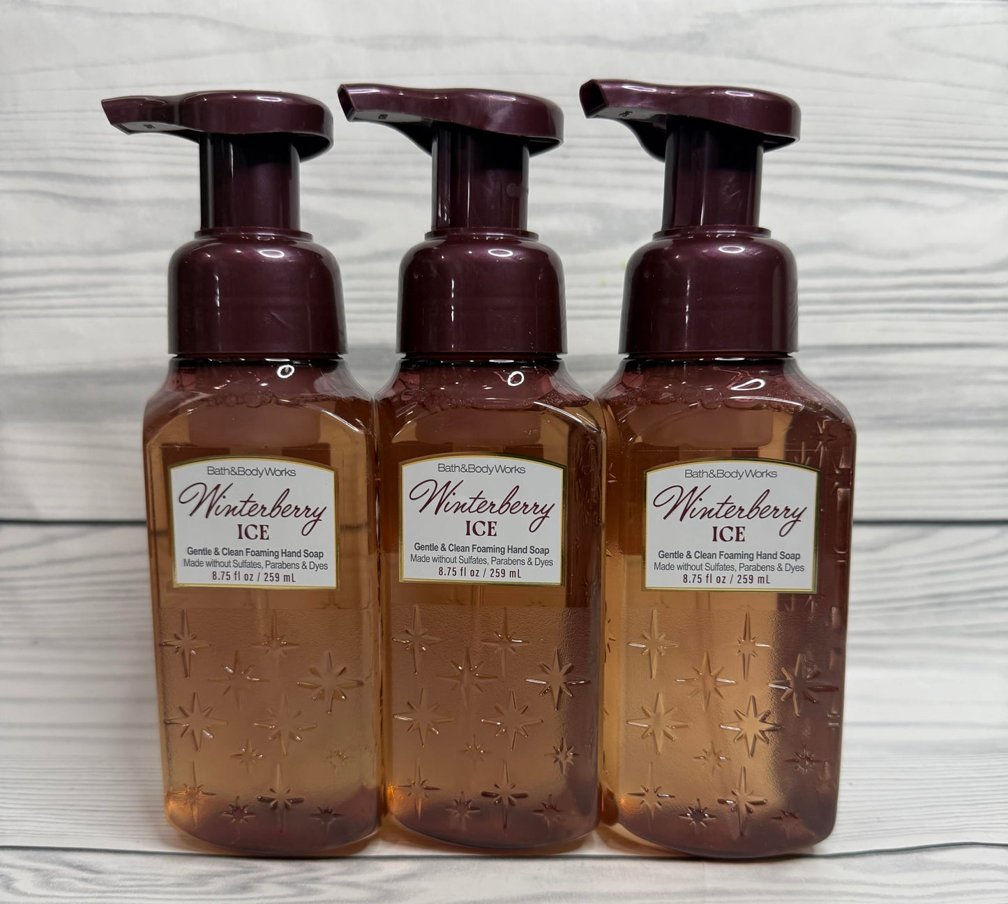 Bath and Body Works Winterberry Ice Gentle & Clean Foaming Hand Soap Pack of 3