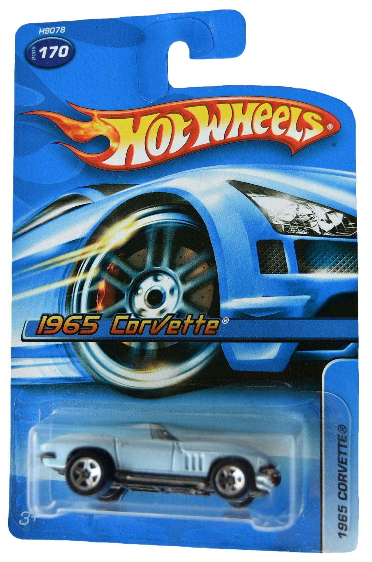 Hot Wheels 1965 Corvette 1:64 Scale Die-Cast Car, Light Blue, 3 Inches, Kid, Unisex, 3+ Years