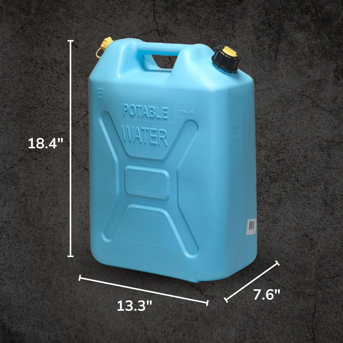 Scepter Water Can with Easy-Pour Spout for Camping/Emergency/Off-Road, 5 Gallon, Blue