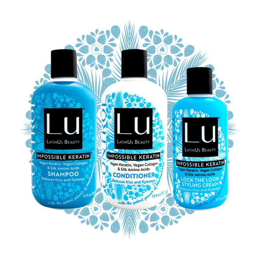 Lu by LatinUs Beauty Control Collection | Anti Frizz Shampoo, Conditioner & Styling Cream with Impossible Keratin™, Murumuru Butter, Cruelty Free