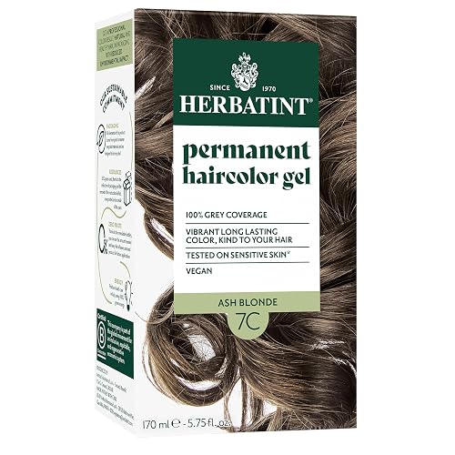 Herbatint Permanent Hair Dye For Women - 7C Ash Blonde - For Up To 100% Gray Coverage of Resistant Gray Hair - Ammonia-Free, Alcohol-Free & Vegan