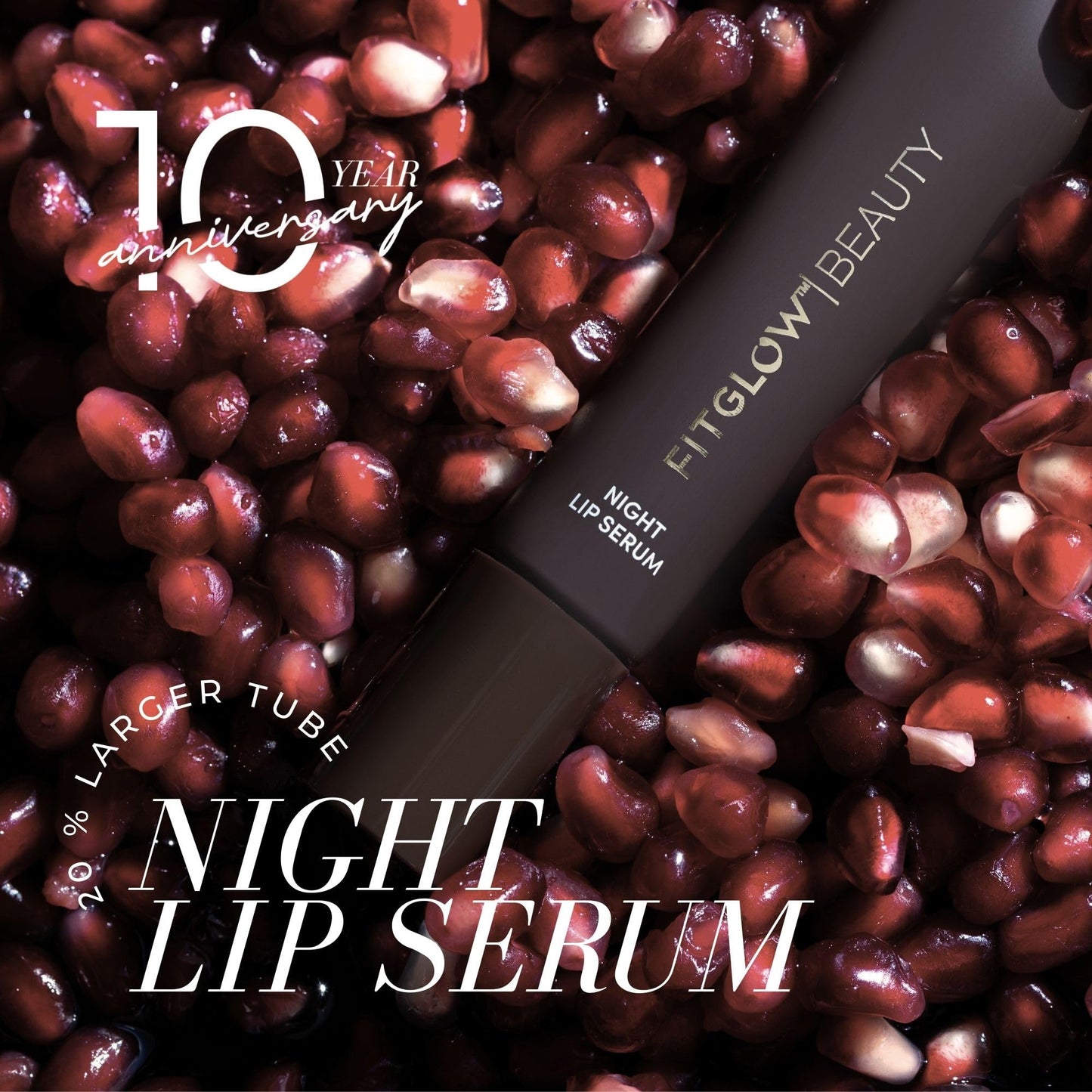 Fitglow Beauty Night Lip Serum 10 Year Anniversary Duo - Sleeping Mask - Plant-Powered Natural Overnight Mask Skincare - Hydrating Moisturizer for Dry Beauty and Personal Care FITGLOW