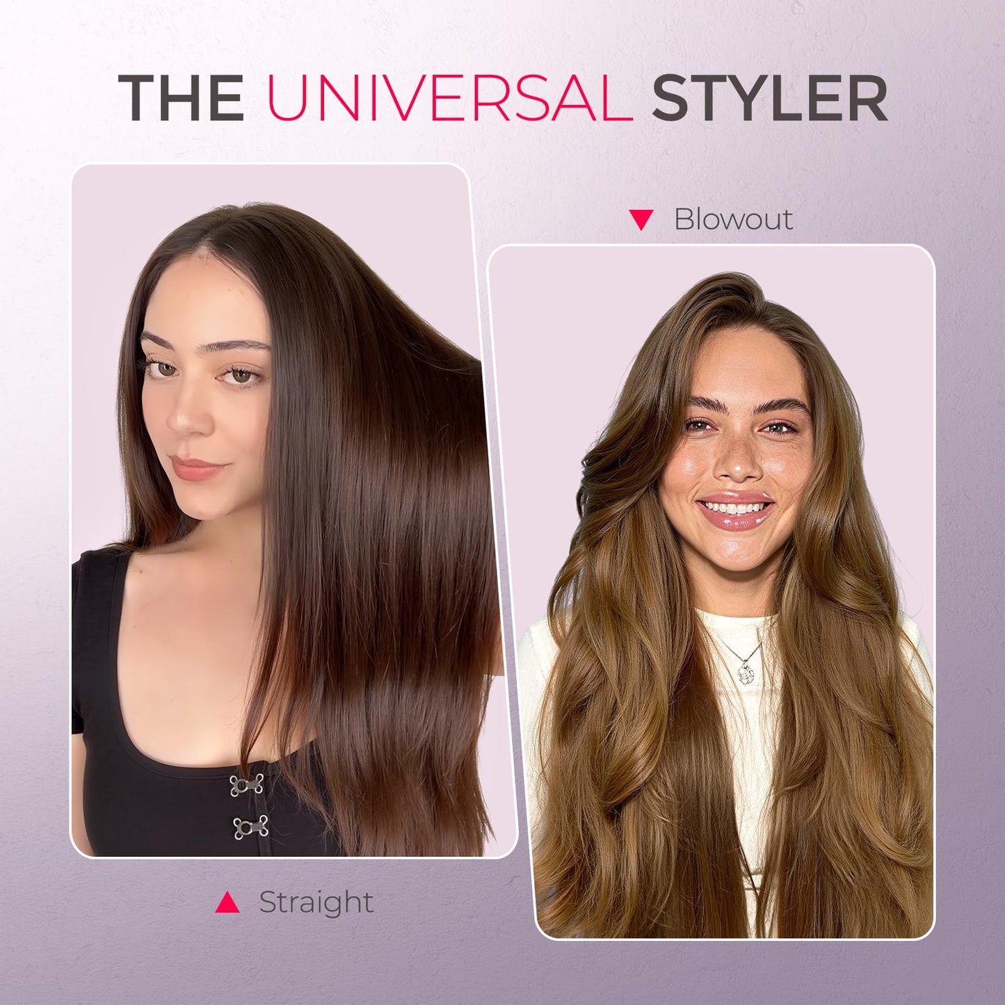 TYMO Ring Hair Straightener Brush - Hair Straightening Iron with Built-in Comb, 20s Fast Heating & 5 Temp Settings & Anti-Scald, Perfect