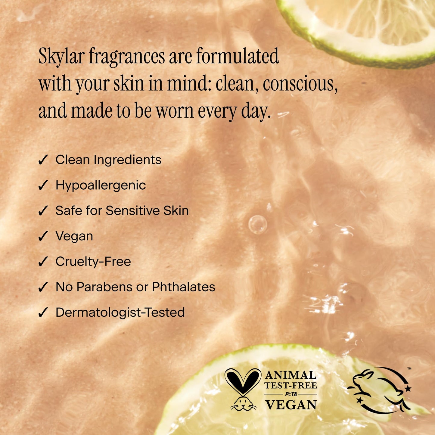 Skylar Lime Sands Eau de Parfum - Hypoallergenic & Clean Perfume for Women & Men, Vegan & Safe for Sensitive Skin - Woody Citrus Perfume with Notes