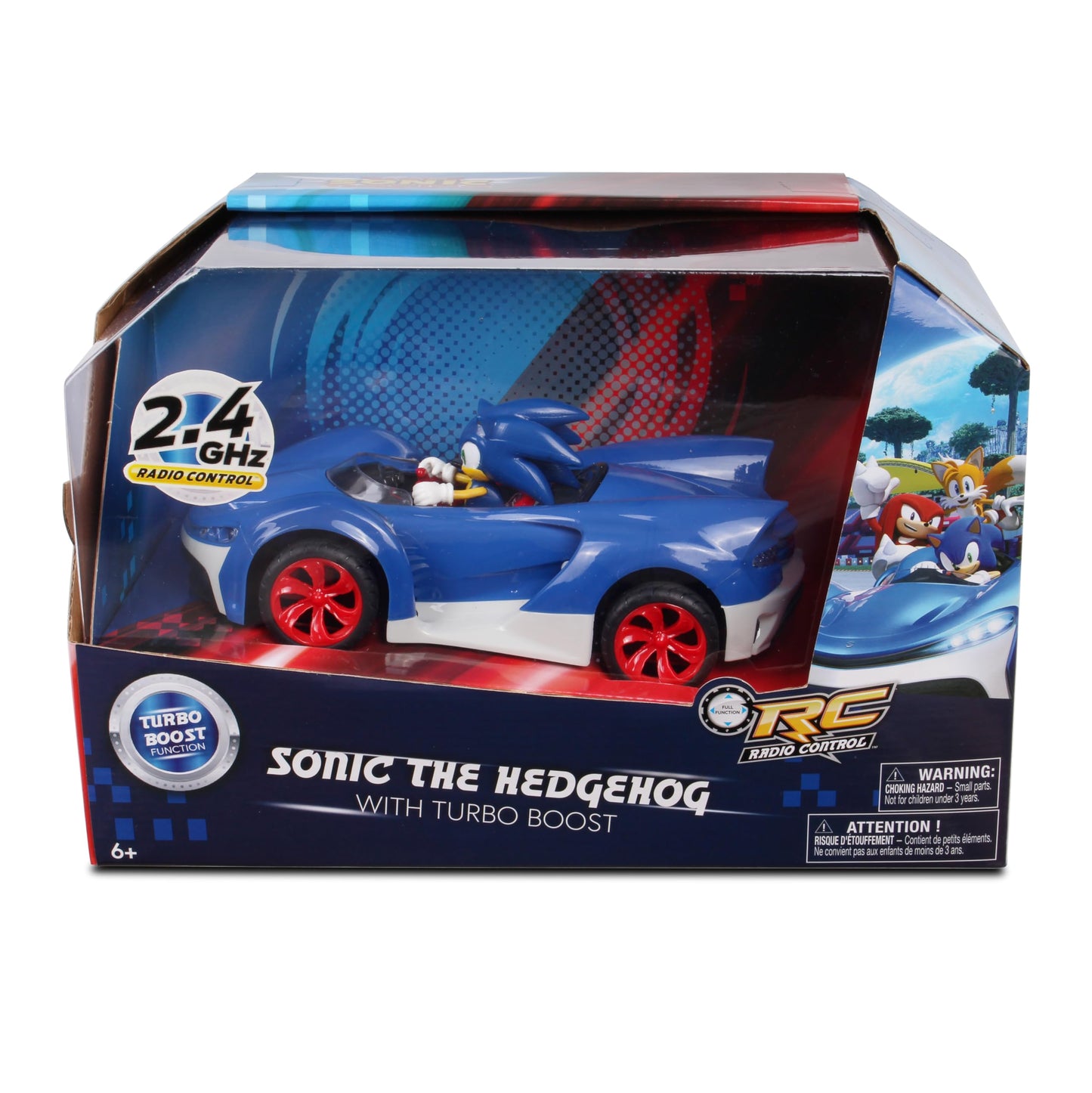 NKOK Team Sonic Racing 2.4GHz Radio Control Toy Car with Turbo Boost - Sonic The Hedgehog 601, Features Working Lights, Adjustable Front Wheel…
