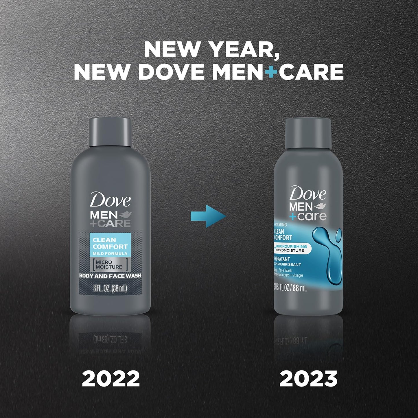 DOVE MEN +CARE Hydrating Clean Comfort Body and Face Wash with 24-Hour Nourishing Micromoisture Technology Body Wash for Men, 3 oz (3 pack)