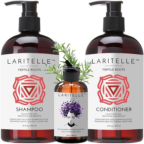 Laritelle Organic Hair Care Set Fertile Roots | Fortifying, Strengthening & Rejuvenating | Prevents Hair Thinning and Shedding, Promotes New Hair