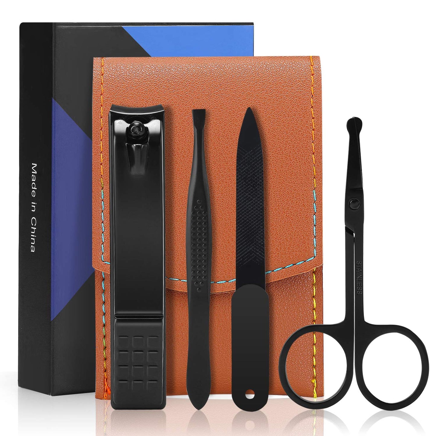 Aceoce Nail Clipper Set Manicure Set Men Nail Tools Accessories Personal Nail Care Tools Toe Finger Nail Clippers Travel Grooming Kit Manicure