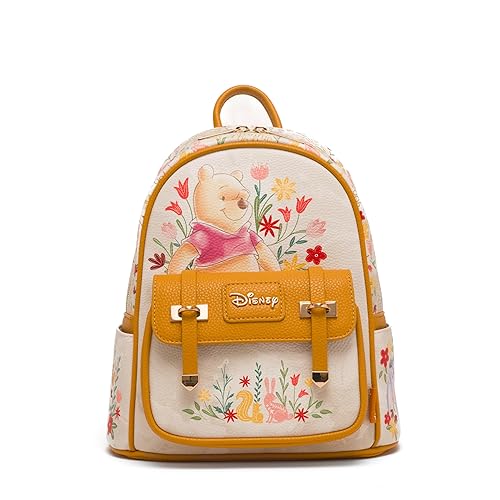 Wondapop Disney Winnie the Pooh Floral 11" Vegan Leather Fashion Mini Backpack