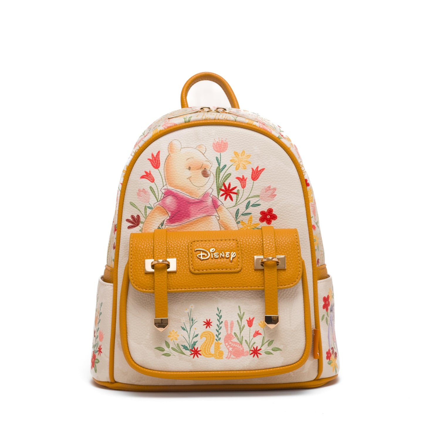 Wondapop Disney Winnie the Pooh Floral 11" Vegan Leather Fashion Mini Backpack
