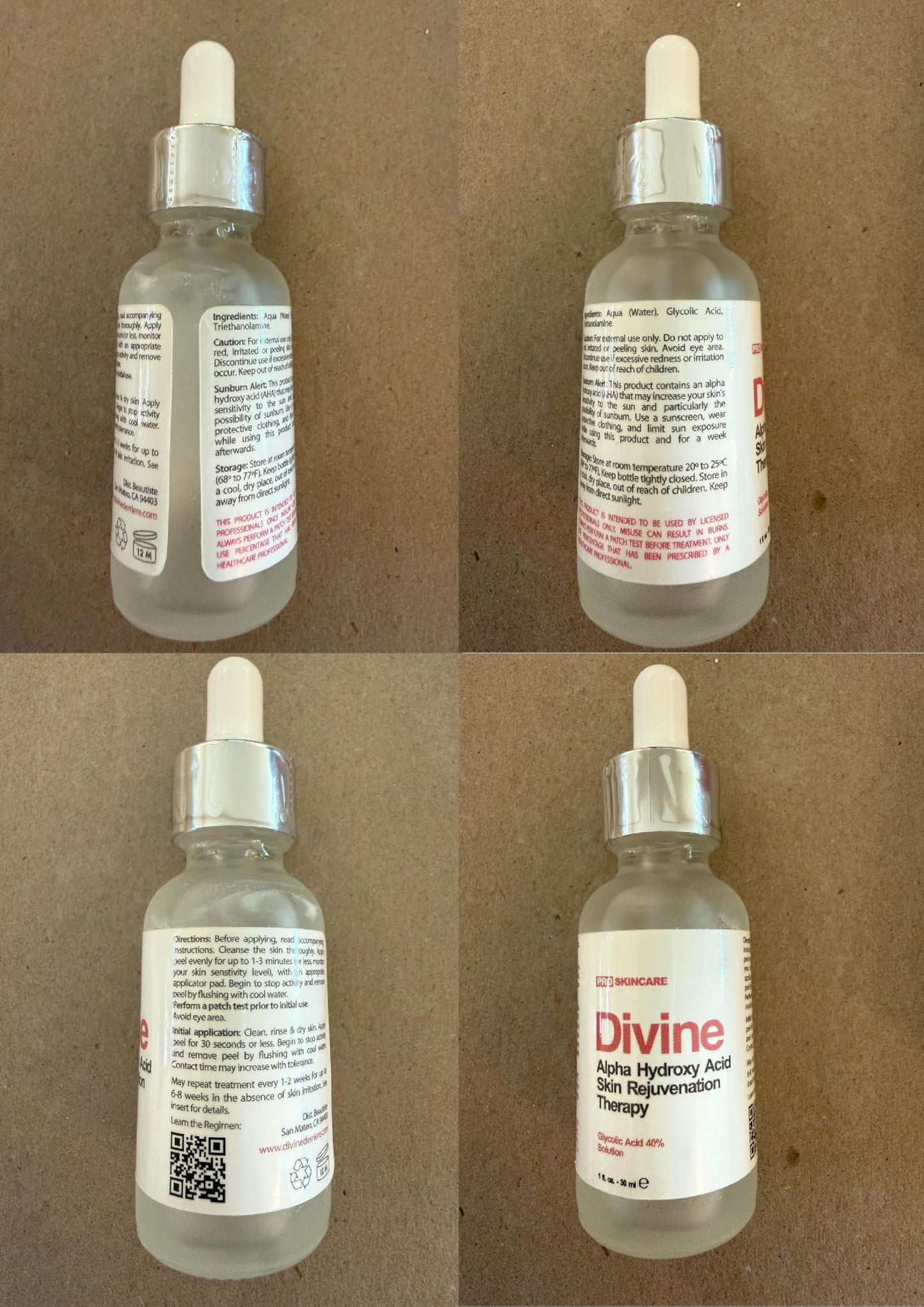 Glycolic Acid Peel 40% Professional Chemical Peel for Face for Acne Scars, Collagen Boost, Wrinkles, Fine Lines - Alpha Hydroxy Acid Liquid Exfoliant
