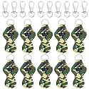 allydrew 10 Pack Chapstick Holder Keychain, Keyring for Lip Balm Lip Gloss Lipstick with 10 Pieces Metal Keyring Clasps, Camouflage