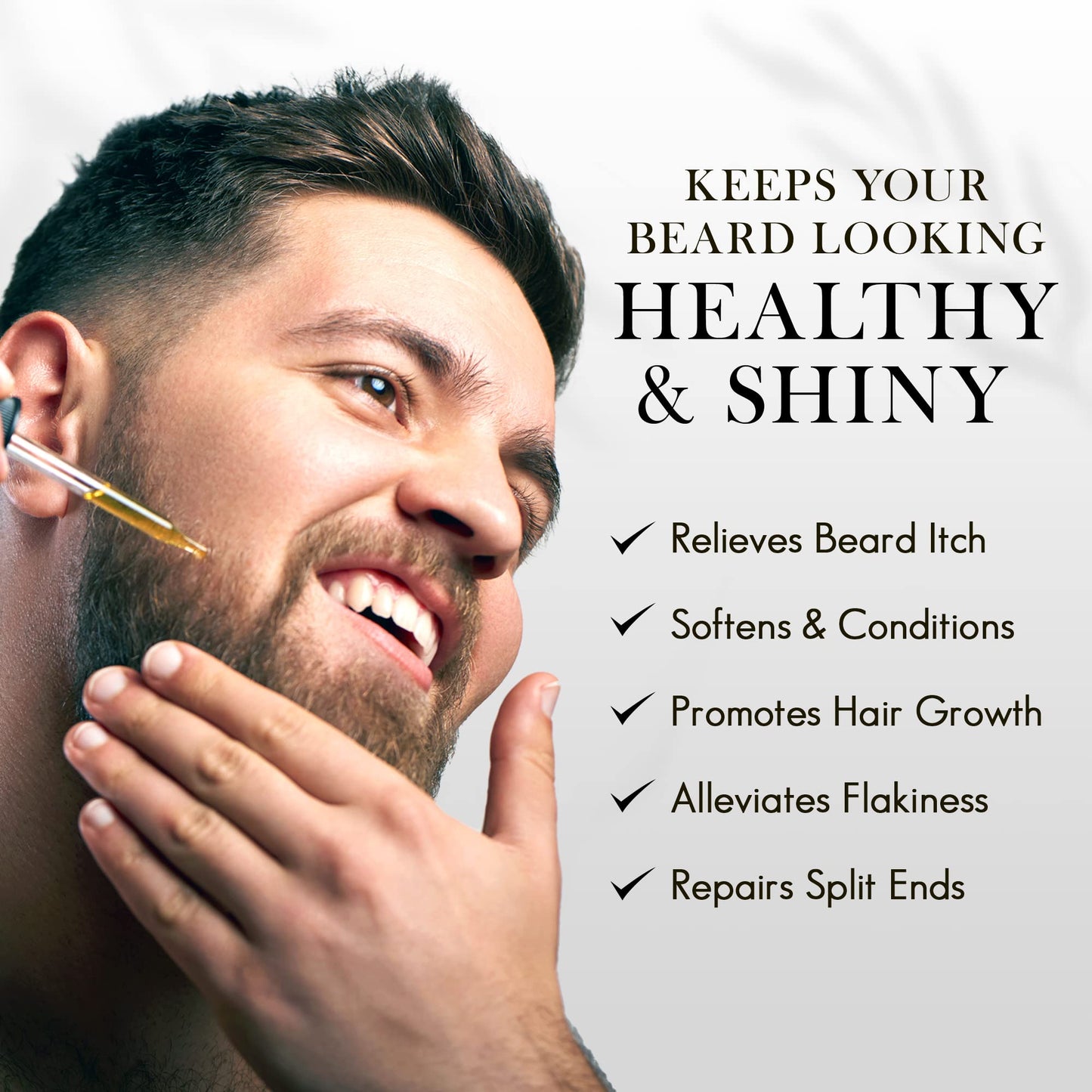 USDA Organic Beard Oil For Men, 3-in-1 Premium Grooming Oil with Argan Oil, Jojoba Oil, and More, For Beard Growth and Beard Wash - Ode To The Beard