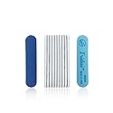 Iridesi Professional Mini Blue Finger Nail Files 120/240 Washable Emery Boards 3-1/2 Inches Long 12 Fingernail Files Per Pack