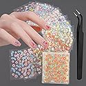 WOKOTO 50Pcs Self-Adhesive 3D Flower Nail Stickers Flower Nail Decals for Women Girls Kids Nail Art Floral Sticker Sheets with Tweezers