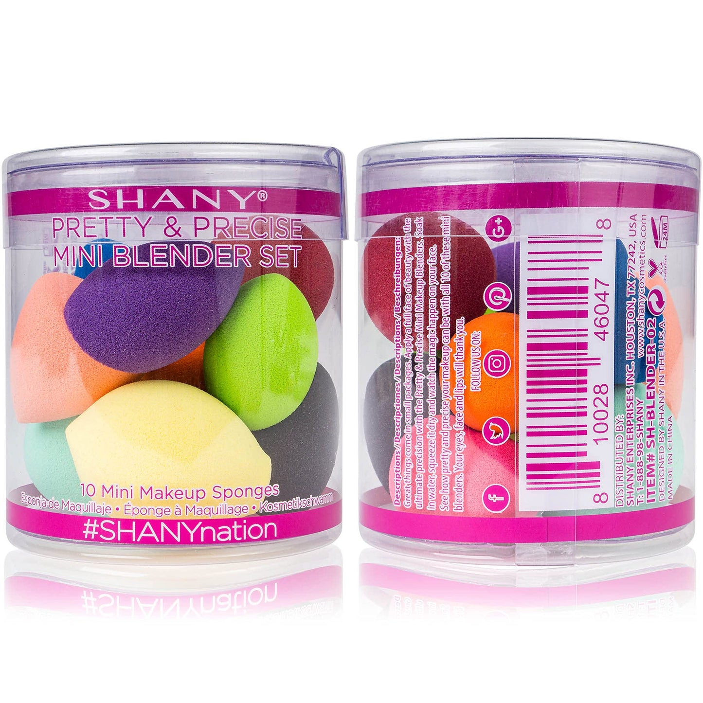 SHANY Pretty & Precise Mini Makeup Blender Puff Set - Premium Latex-Free Makeup Blender Beauty Sponges For Foundation and Blending - Set of 10
