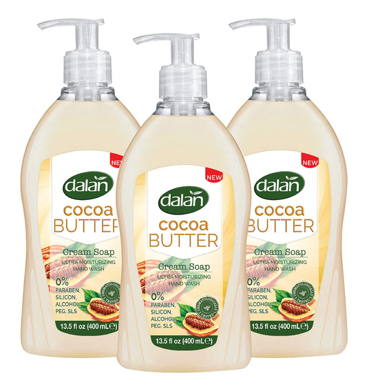 Dalan Cocoa Butter Cream Ultra Moisturizing Liquid Hand Soap for Dry and Fresh Hands Feeling Clean and Soft ((13.5 Fl Oz / 400 mL (Pack of 3)) Beauty & Personal Care Dalan