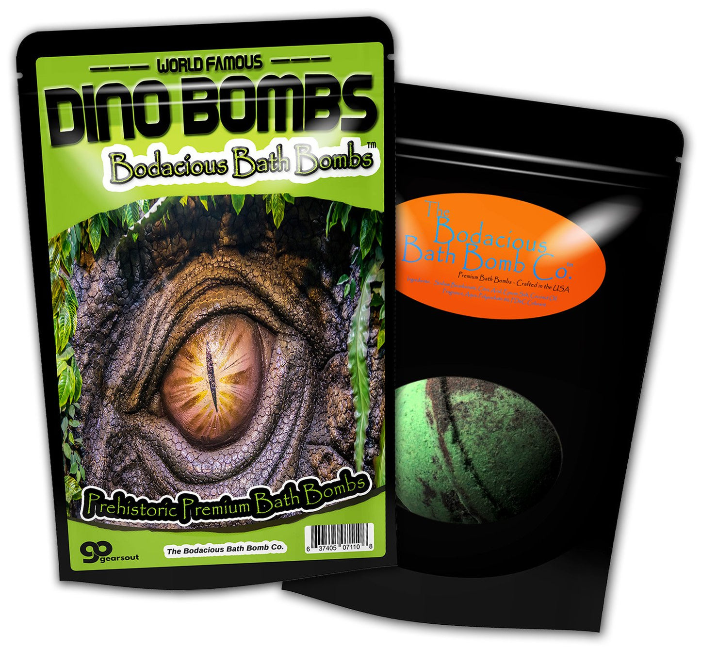 Kids Dino Bombs Dinosaur Bath Bombs - Fun XL Bathbombs for Kids - 5 Ounces Each - Kids Bath Fizzers - Turns Kids Bath Water Murky Green - 2 Pack