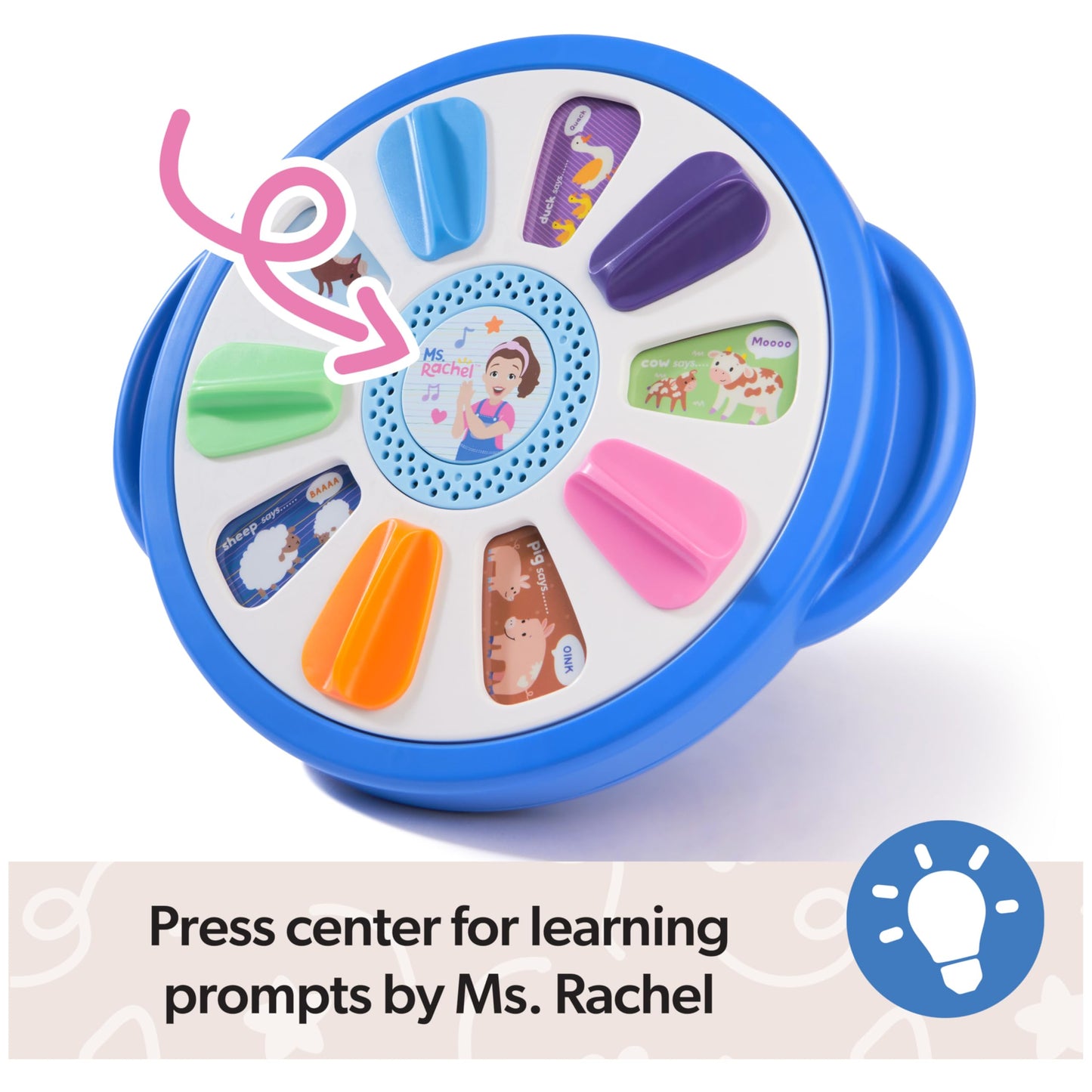 Ms. Rachel Official Spin Along Learning Wheel with 3 Learning Play Modes, Educational Toys & Toddler Toys for Girls & Boys Ages 1-3+