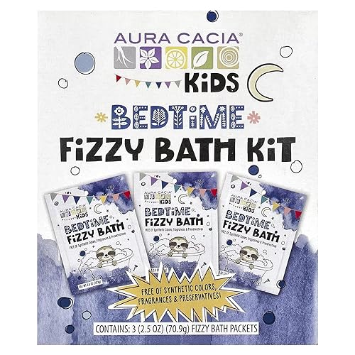 Aura Cacia Kids Bedtime Fizzy Bath Kit 3 x 2.5oz Packets - Fizzy, Foamy and Fun Bath Time!