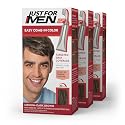 Just For Men Easy Comb-In Color Mens Hair Dye, Easy No Mix Application with Comb Applicator - Medium-Dark Brown, A-40, Pack of 3