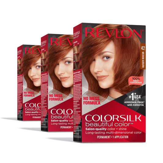 Revlon Colorsilk Beautiful Color Permanent Hair Color, (OLD VERSION) 31 Dark Auburn (Pack of 3) Beauty & Personal Care REVLON