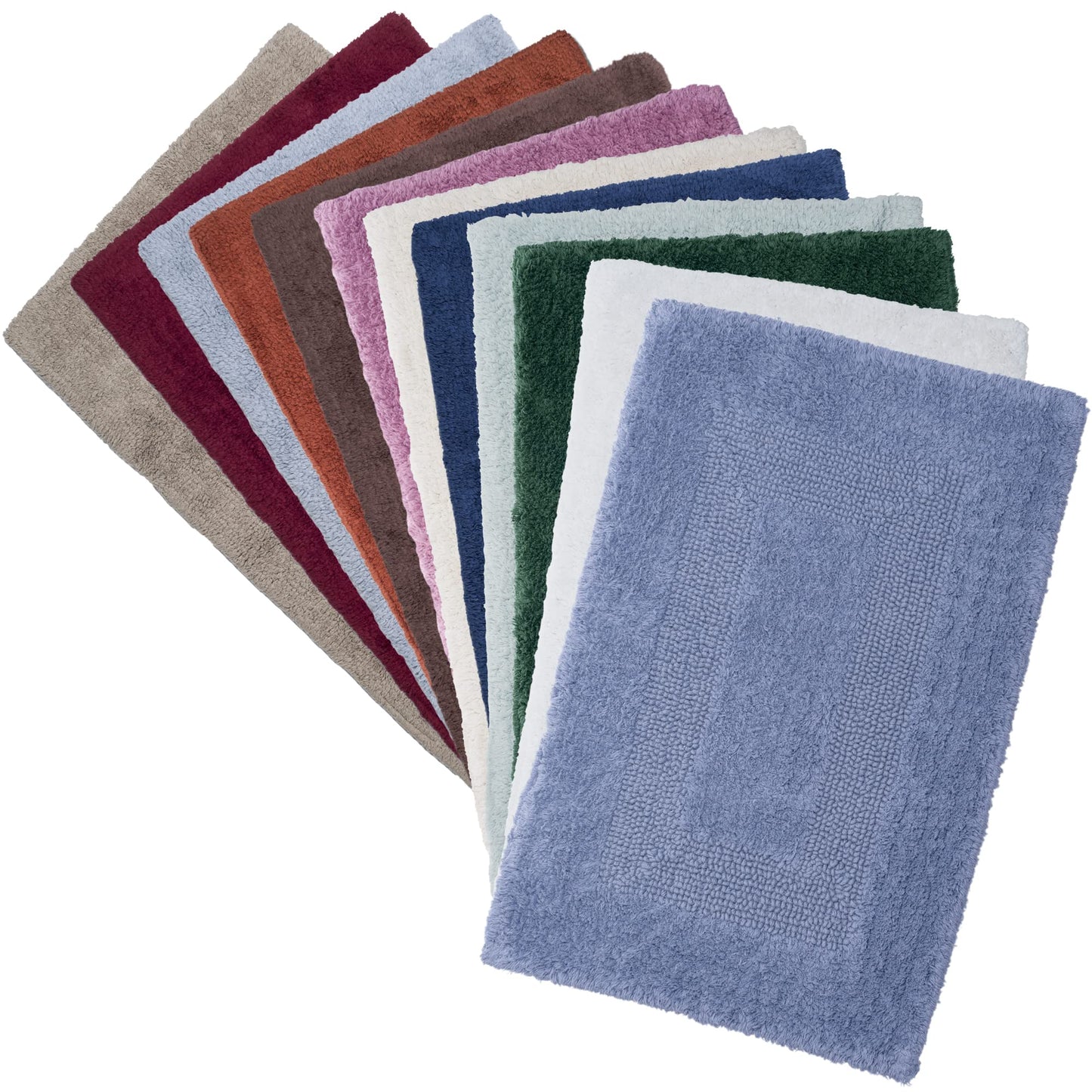 Bedford Home Bathroom Rugs Set (67A-01677) - 2-Piece Cotton Bathroom Mat Set, Machine Washable Standard & Large Bath Mats for Washroom, Kitchen, or…