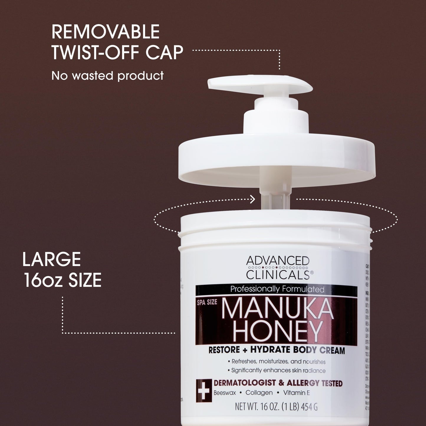 Advanced Clinicals Manuka Honey Body Cream For Women & Men | Body Butter Lotion For Extremely Dry Skin | Collagen Cream