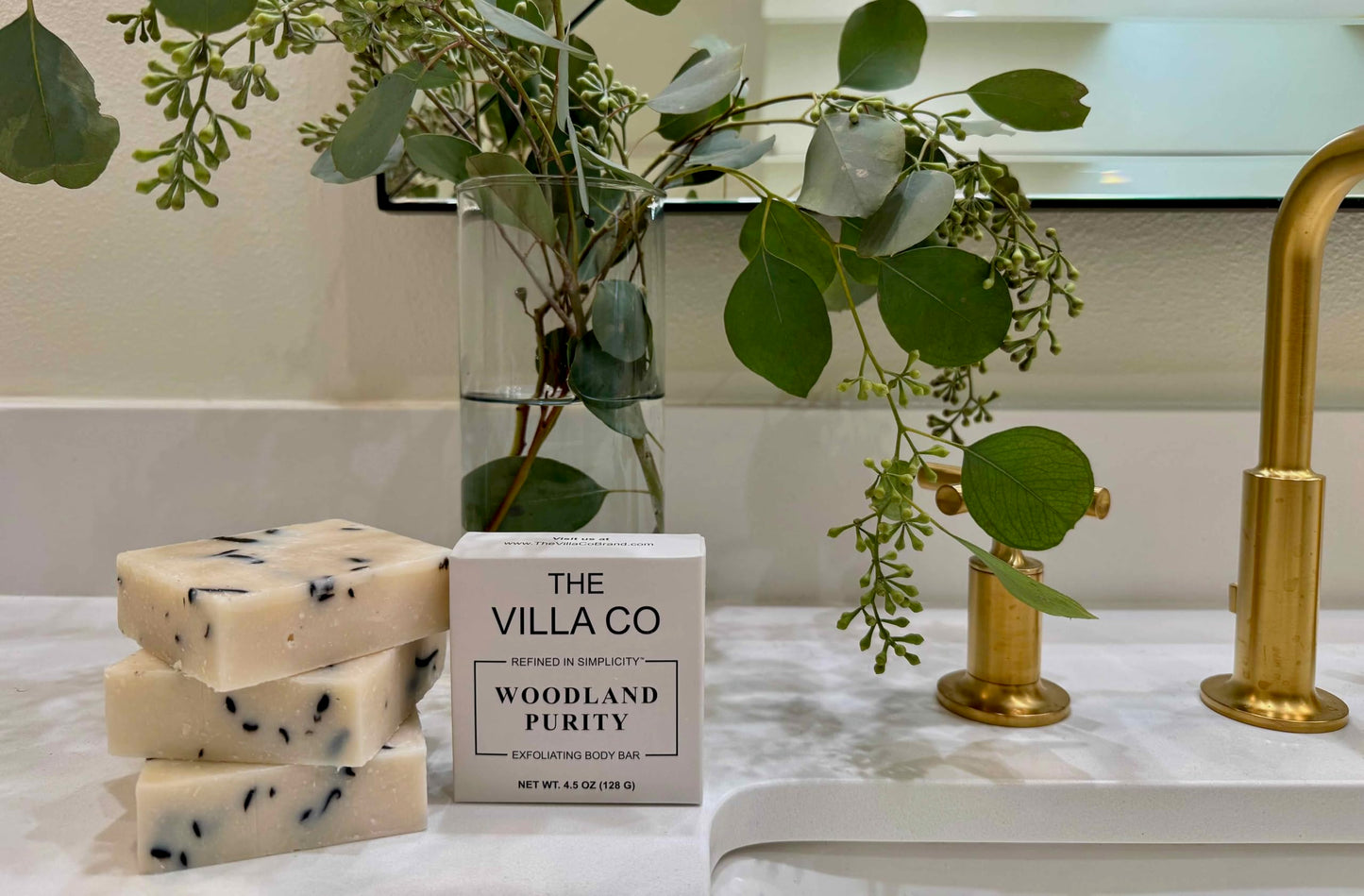 The Villa Co - Woodland Purity | 4.5oz Exfoliating Body Bar for Men | Artisan Made in USA | Natural Ingredients | Activated Charcoal Beauty & Personal Care The Villa Co