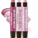 Burt's Bees Lip Shimmer Pink Collection, Tinted Lip Balm Stick, Moisturizing for All Day Hydration with Natural Glowy Pigmented Finish & Buildable