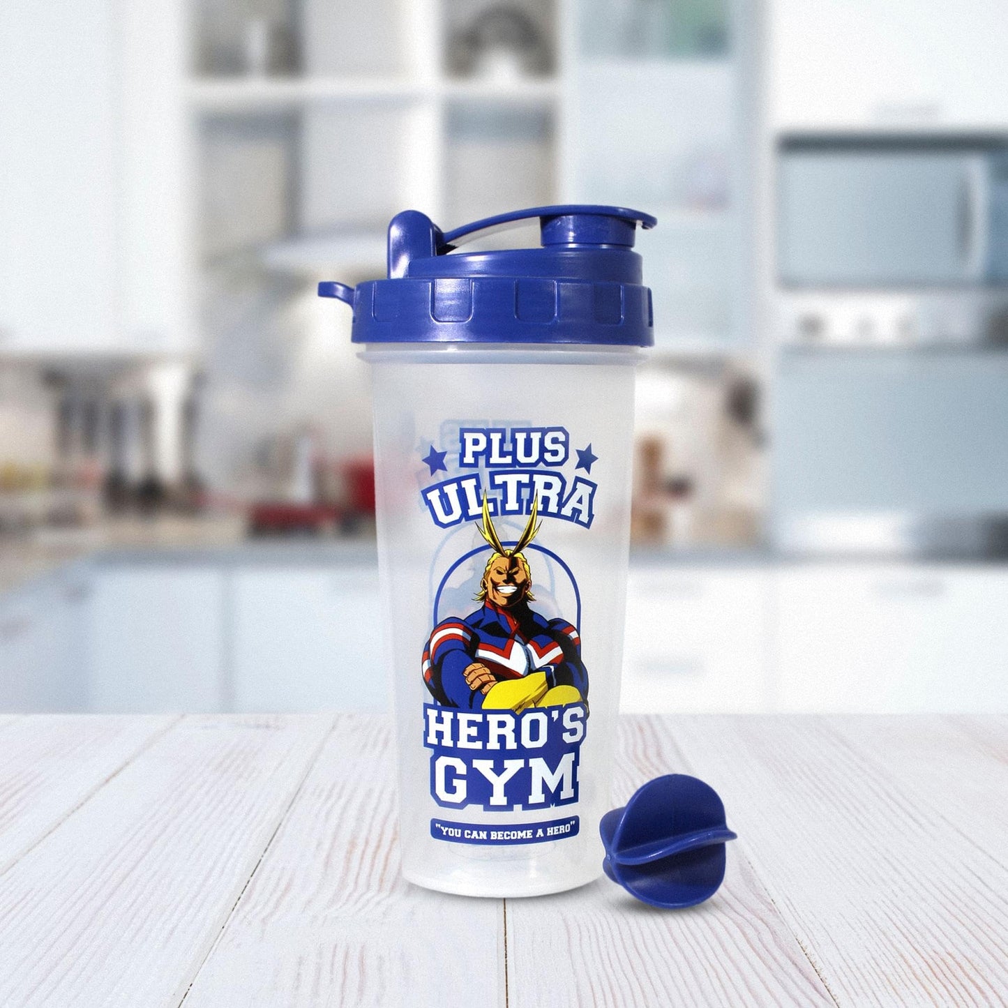 JUST FUNKY My Hero Academia Gym Workout Shaker Bottle, Blue Colored Shaker Bottle