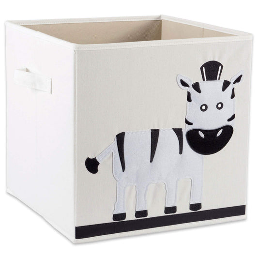E-Living Store Collapsible Storage Bin Cube for Bedroom, Nursery, Playroom and More 13x13x13" - Zebra