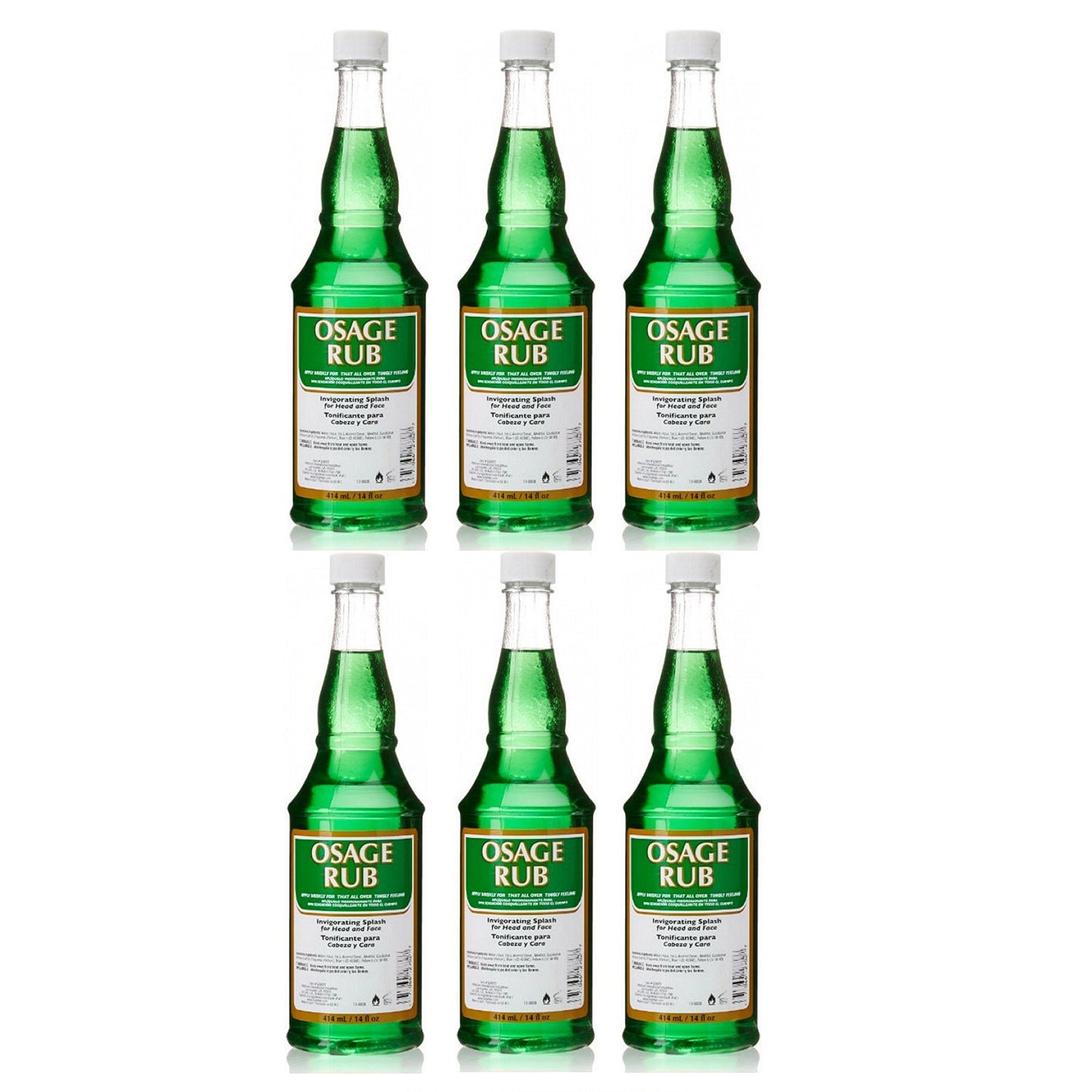 Clubman Osage Rub Invigorating Splash for Head and Face Facial Astringents (6Pack)